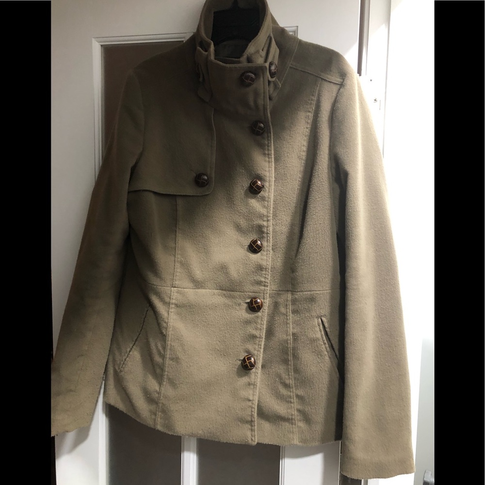 Olive Green Jack Peacoat Size L